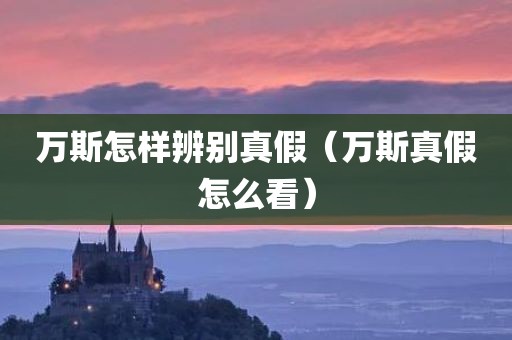 万斯怎样辨别真假（万斯真假怎么看）