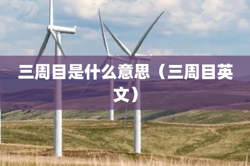 三周目是什么意思（三周目英文）