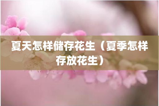 夏天怎样储存花生（夏季怎样存放花生）