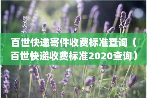百世快递寄件收费标准查询(百世快递收费标准2020查询)