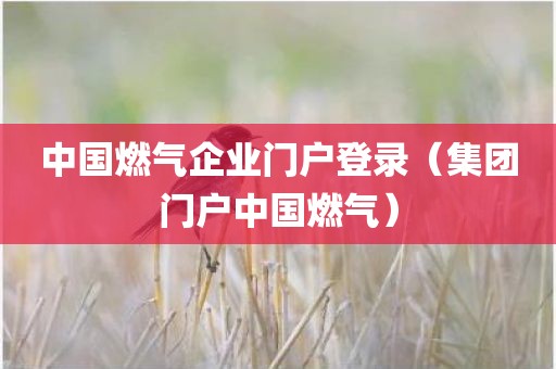 中国燃气企业门户登录（集团门户中国燃气）