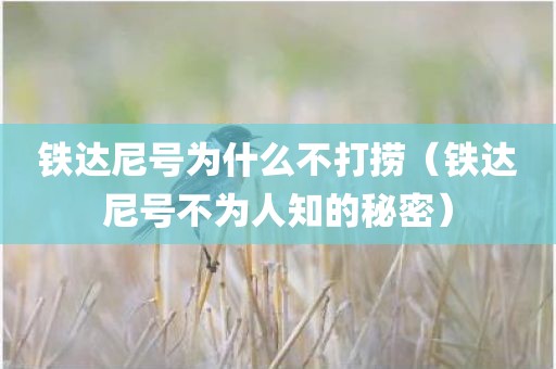 铁达尼号为什么不打捞（铁达尼号不为人知的秘密）