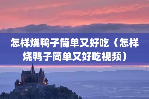 怎样烧鸭子简单又好吃（怎样烧鸭子简单又好吃视频）