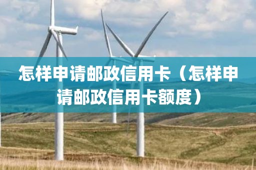 怎样申请邮政信用卡（怎样申请邮政信用卡额度）