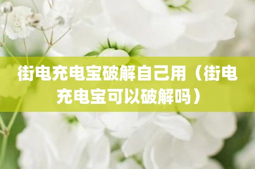 街电充电宝破解自己用（街电充电宝可以破解吗）