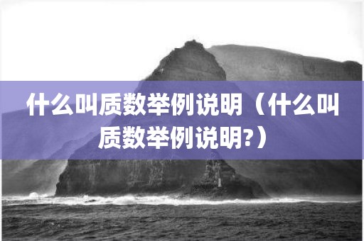 什么叫质数举例说明（什么叫质数举例说明?）