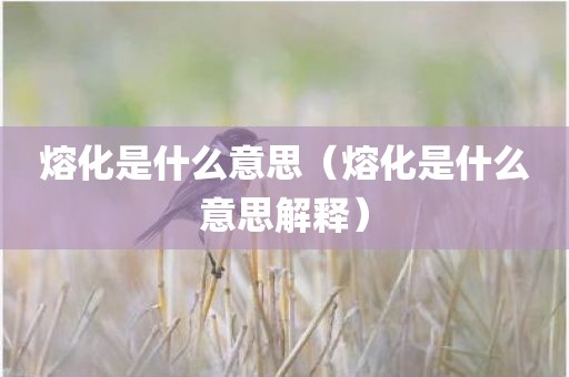 熔化是什么意思（熔化是什么意思解释）