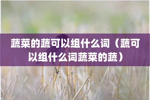 蔬菜的蔬可以组什么词（蔬可以组什么词蔬菜的蔬）