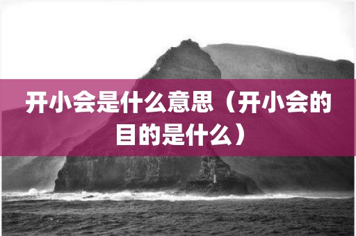 开小会是什么意思（开小会的目的是什么）