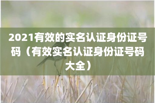 2021有效的实名认证身份证号码(有效实名认证身份证号码大全)
