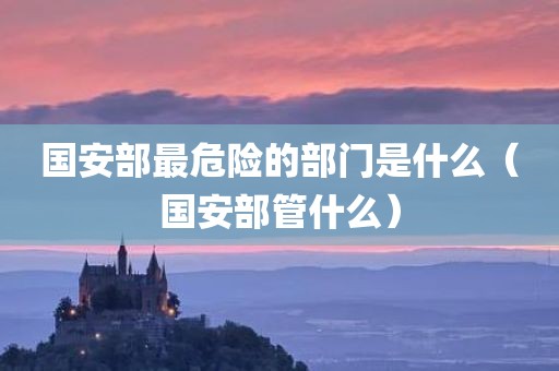 国安部最危险的部门是什么(国安部管什么) 国安部最危险的部门是什么(国安部管什么)