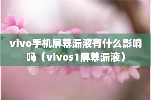 vivo手机屏幕漏液有什么影响吗（vivos1屏幕漏液）