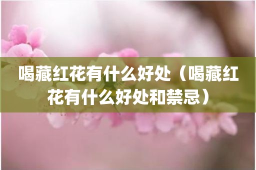 喝藏红花有什么好处（喝藏红花有什么好处和禁忌）