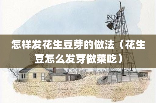 怎样发花生豆芽的做法（花生豆怎么发芽做菜吃）