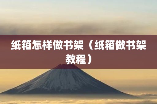 纸箱怎样做书架(纸箱做书架教程) 纸箱怎样做书架(纸箱做书架教程)