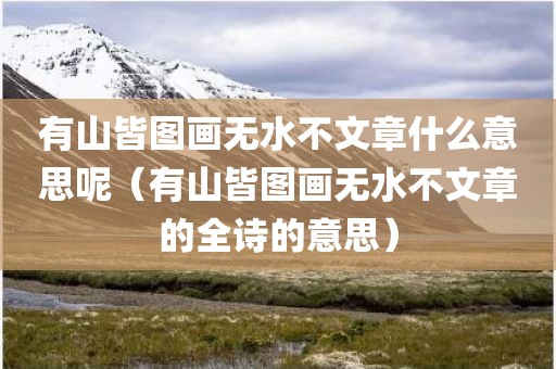 有山皆图画无水不文章什么意思呢（有山皆图画无水不文章的全诗的意思）