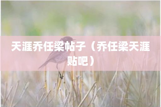 天涯乔任梁帖子（乔任梁天涯贴吧）