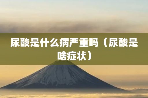 尿酸是什么病严重吗(尿酸是啥症状)
