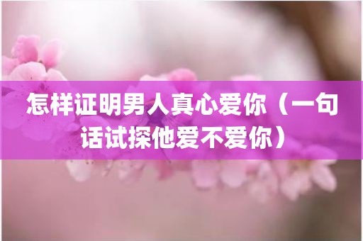 怎样证明男人真心爱你（一句话试探他爱不爱你）