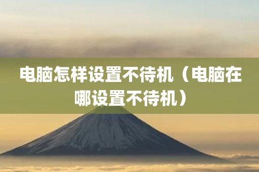 电脑怎样设置不待机（电脑在哪设置不待机）