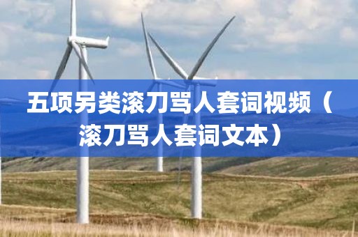 五项另类滚刀骂人套词视频（滚刀骂人套词文本）