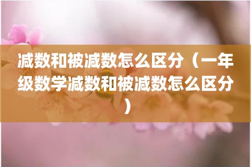 减数和被减数怎么区分（一年级数学减数和被减数怎么区分）