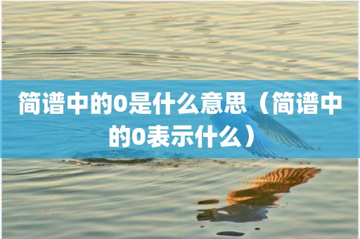 简谱中的0是什么意思（简谱中的0表示什么）