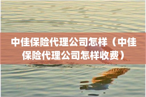 中佳保险代理公司怎样（中佳保险代理公司怎样收费）