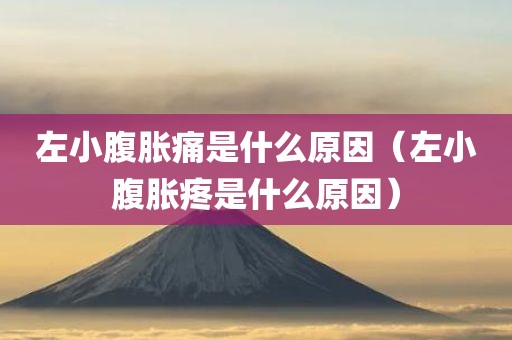 左小腹胀痛是什么原因（左小腹胀疼是什么原因）