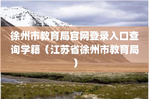 徐州市教育局官网登录入口查询学籍（江苏省徐州市教育局）