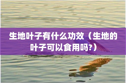 生地叶子有什么功效（生地的叶子可以食用吗?）