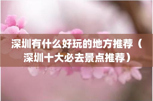 深圳有什么好玩的地方推荐（深圳十大必去景点推荐）