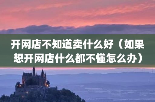 开网店不知道卖什么好(如果想开网店什么都不懂怎么办)