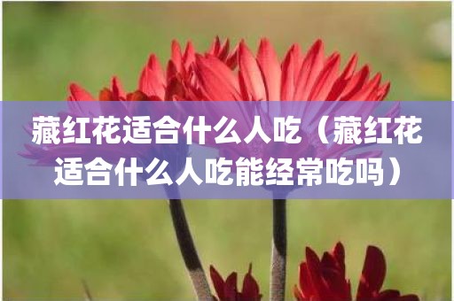 藏红花适合什么人吃（藏红花适合什么人吃能经常吃吗）