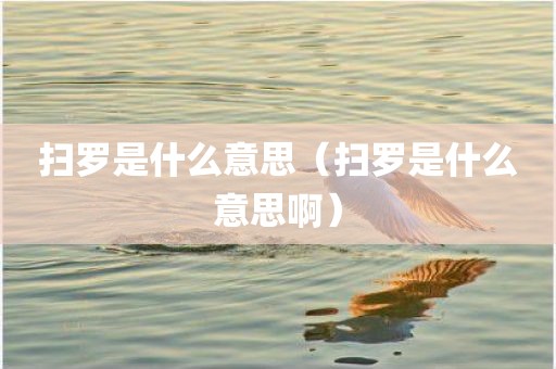 扫罗是什么意思（扫罗是什么意思啊）