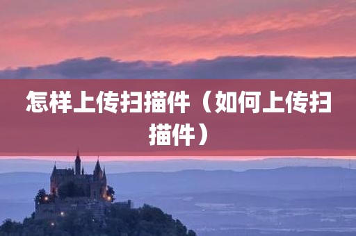 怎样上传扫描件（如何上传扫描件）