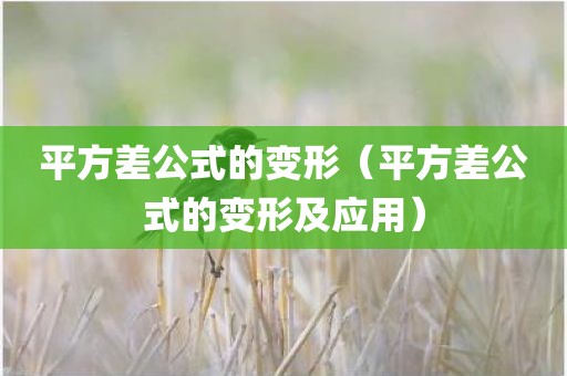 平方差公式的变形（平方差公式的变形及应用）